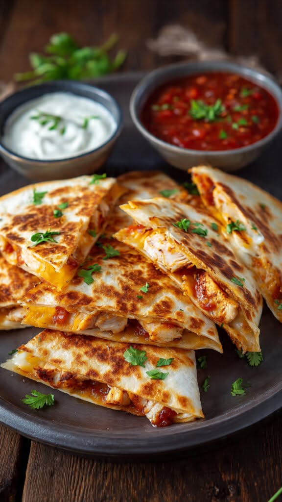 Quesadilla with Monterey Jack and pico de gallo at La Catrina
