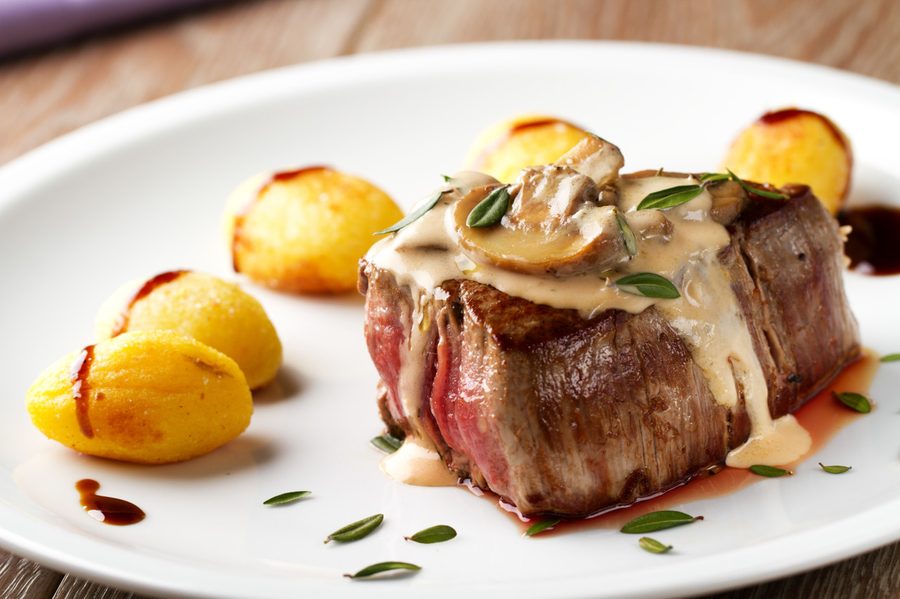 Filet mignon with mushroom sauce at La Catrina