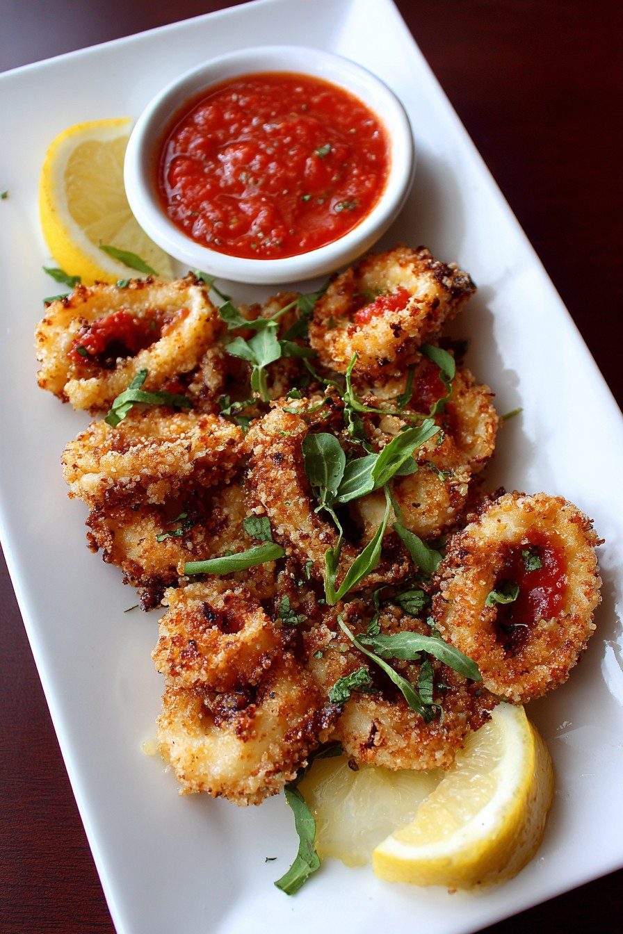 Fried calamari with house marinara at La Catrina