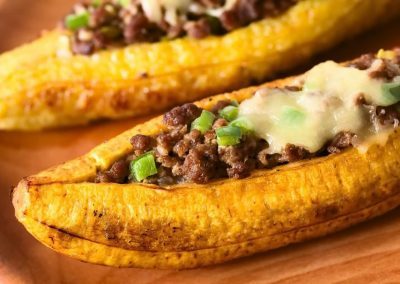 La Canoa — baked sweet plantain stuffed with cheese at La Catrina