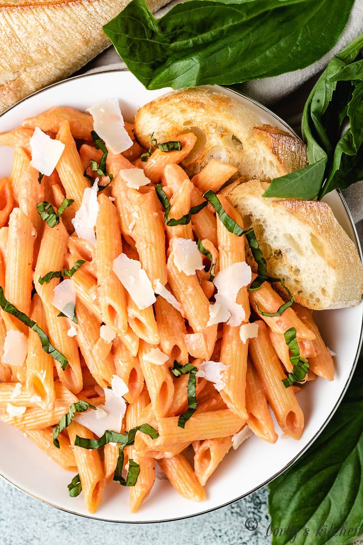 Penne a la vodka creamy pasta at La Catrina