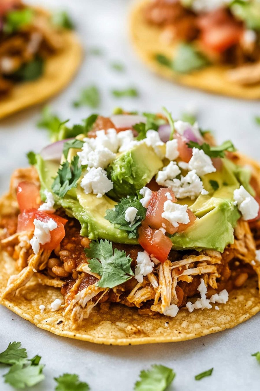 Mexican tostaditas with chicken or beef at La Catrina