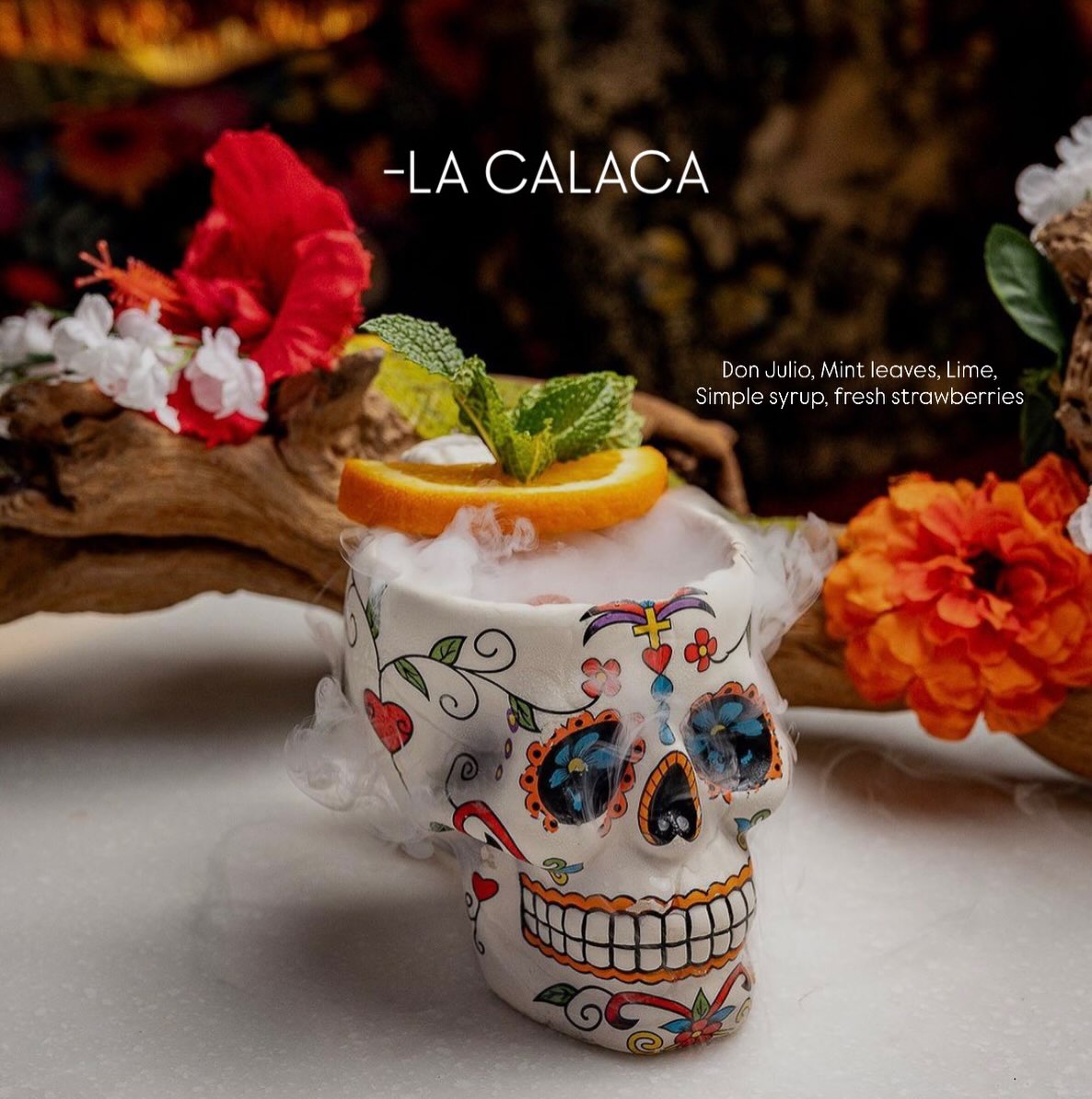 La Calaca — Don Julio, mint, strawberry cocktail