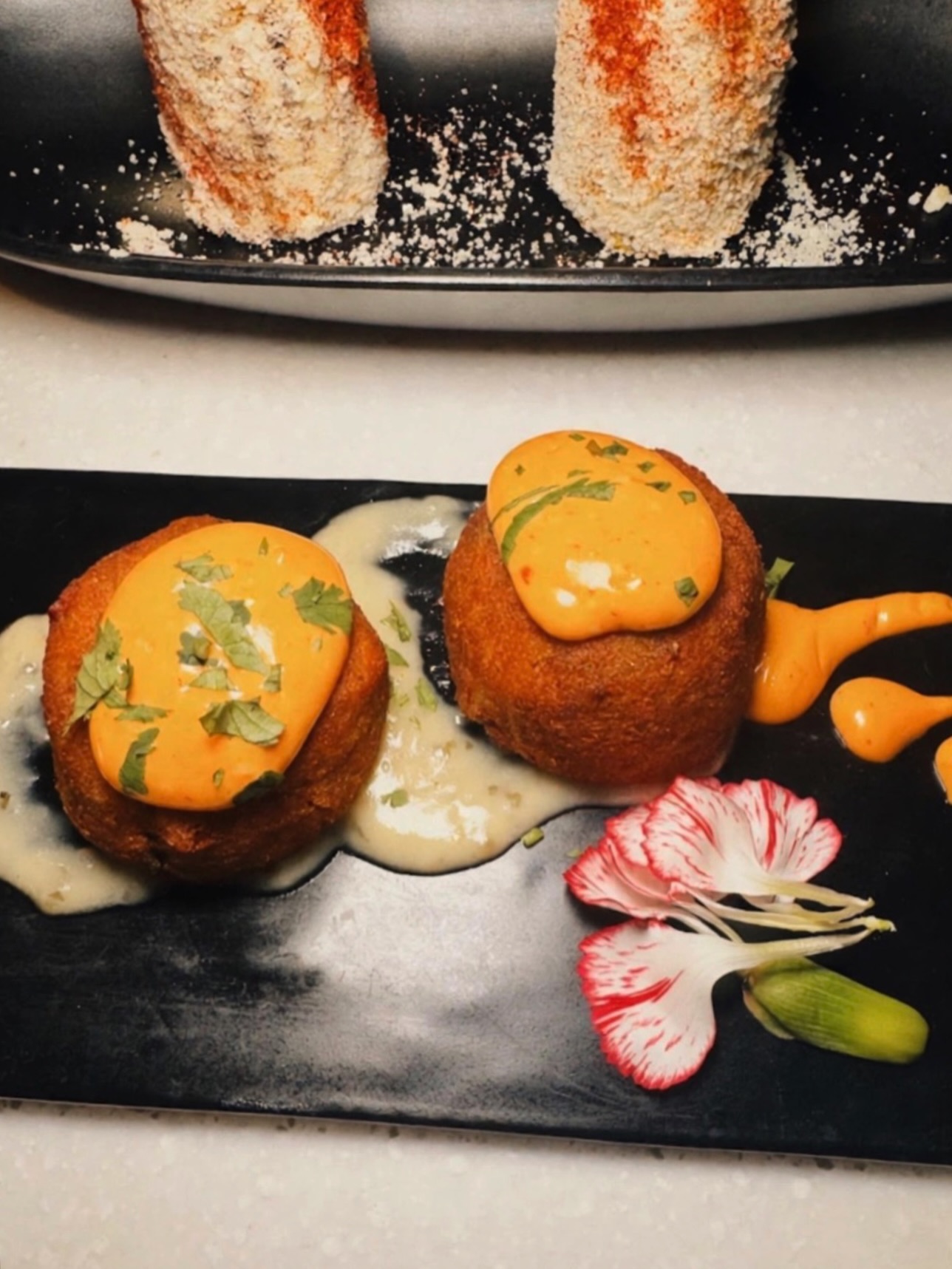 Crab croquettes with chipotle aioli at La Catrina